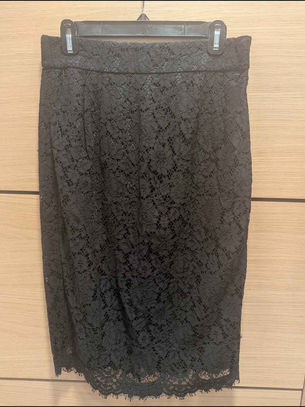 J. Crew Black Lace Pencil Skirt